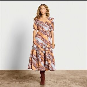 Sam Edelman Floral‎ Bohemian Patchwork Dress Multi Colored Cottagecore Small